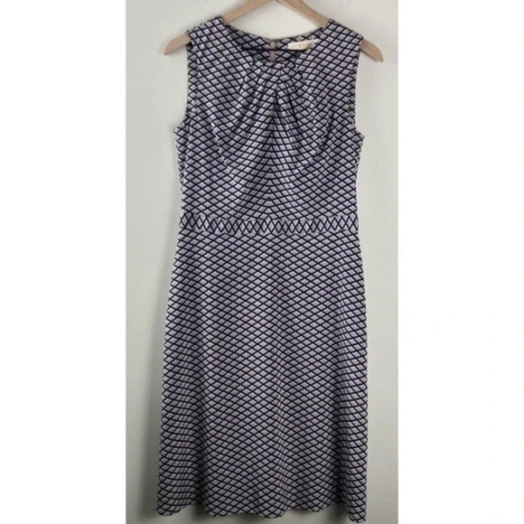 Tory Burch Navy and Cream Silk Shift Dress Size 6 - Picture 3 of 7